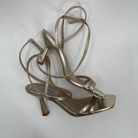 Steve Madden Kyrah Shoes SZ 6.5 Gold Platform Heels Ankle Straps Wedding Formal - Picture 4 of 16